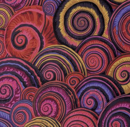 Spiral Shells in Red designed by Philip Jacobs for Kaffe Fassett Collective of FreeSpirit Fabrics
