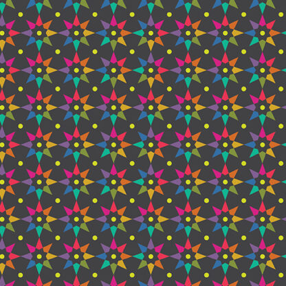 Alison Glass - Art Theory - Rainbow Star - Night - Andover Fabrics