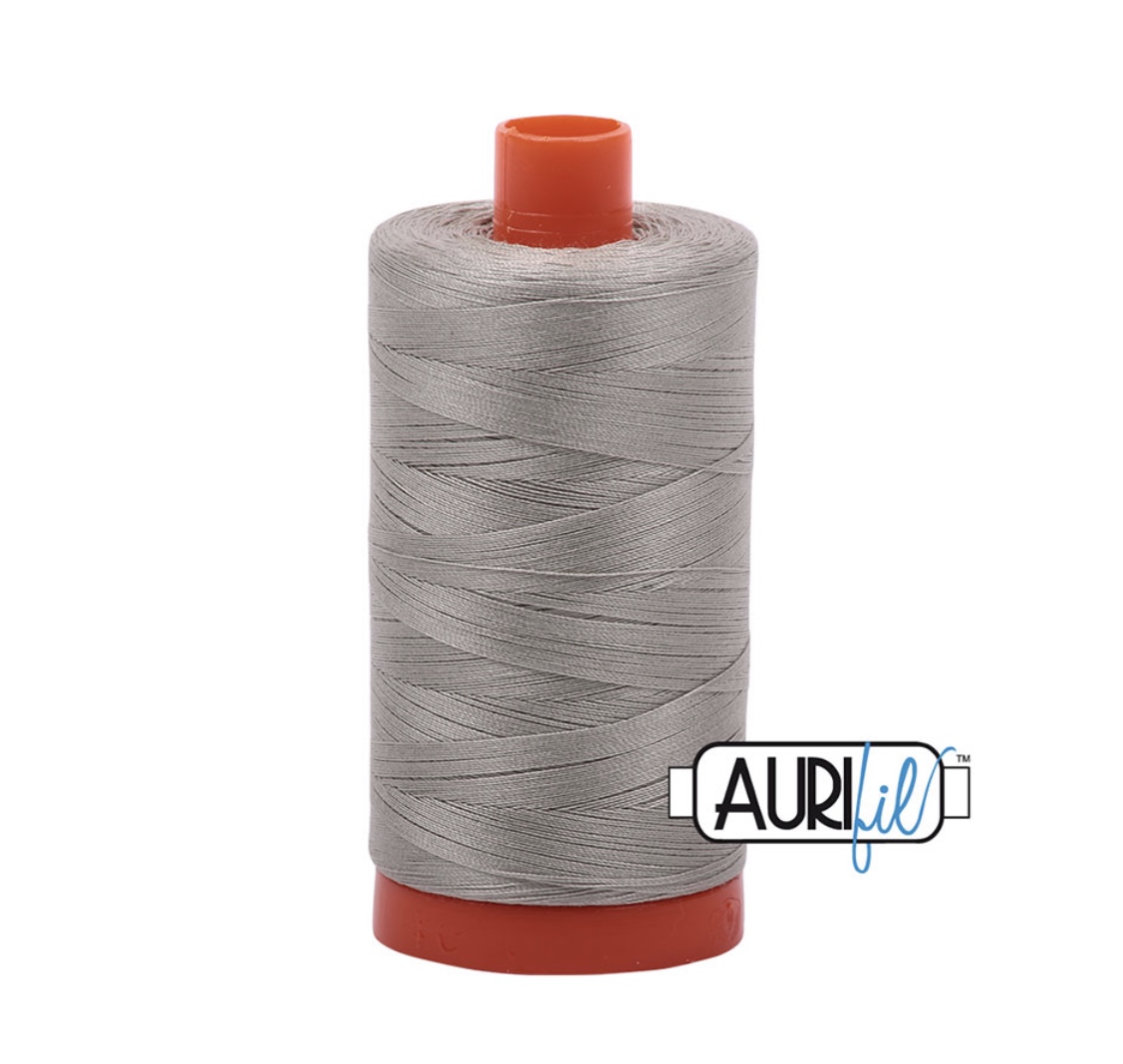 Aurifil 50 WT Cotton Mako Large Spool Thread Light Grey