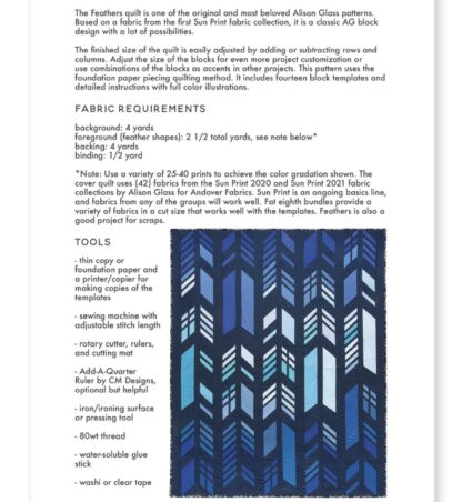 Feathers 2021 Quilt Pattern Book - Fabric Requirements
