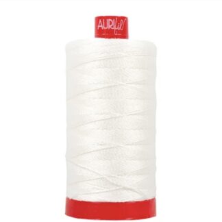 Aurifil - 100% Cotton Thread - 12 wt - Large Spool - 356 Yards - Color 2021 - Natural White