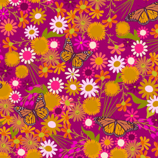 Wildflowers - Monarch - Berry - Alison Glass