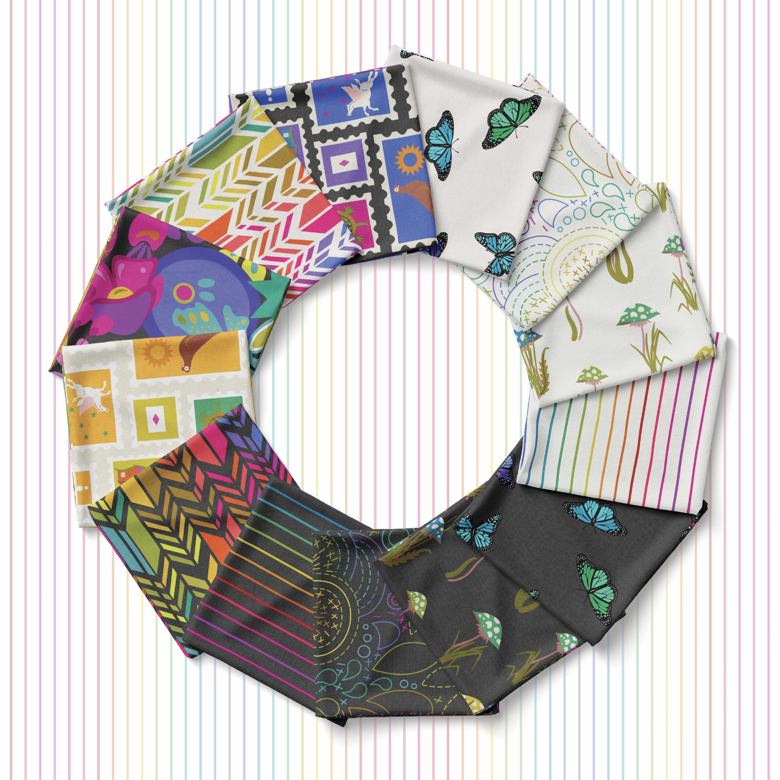 Color Wheel - Fat Quarter Bundle - 16 Pieces - Alison Glass